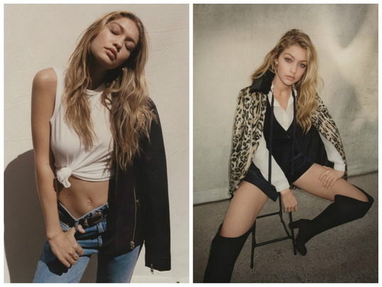 Gigi Hadid снимается для Topshop