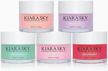 Порошковый маникюр с помощью дип-пудры Kiara Sky